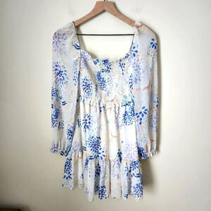 Aritzia | Wilfred Tempest Smocked Mini Dress in Pastel Char - Size XS